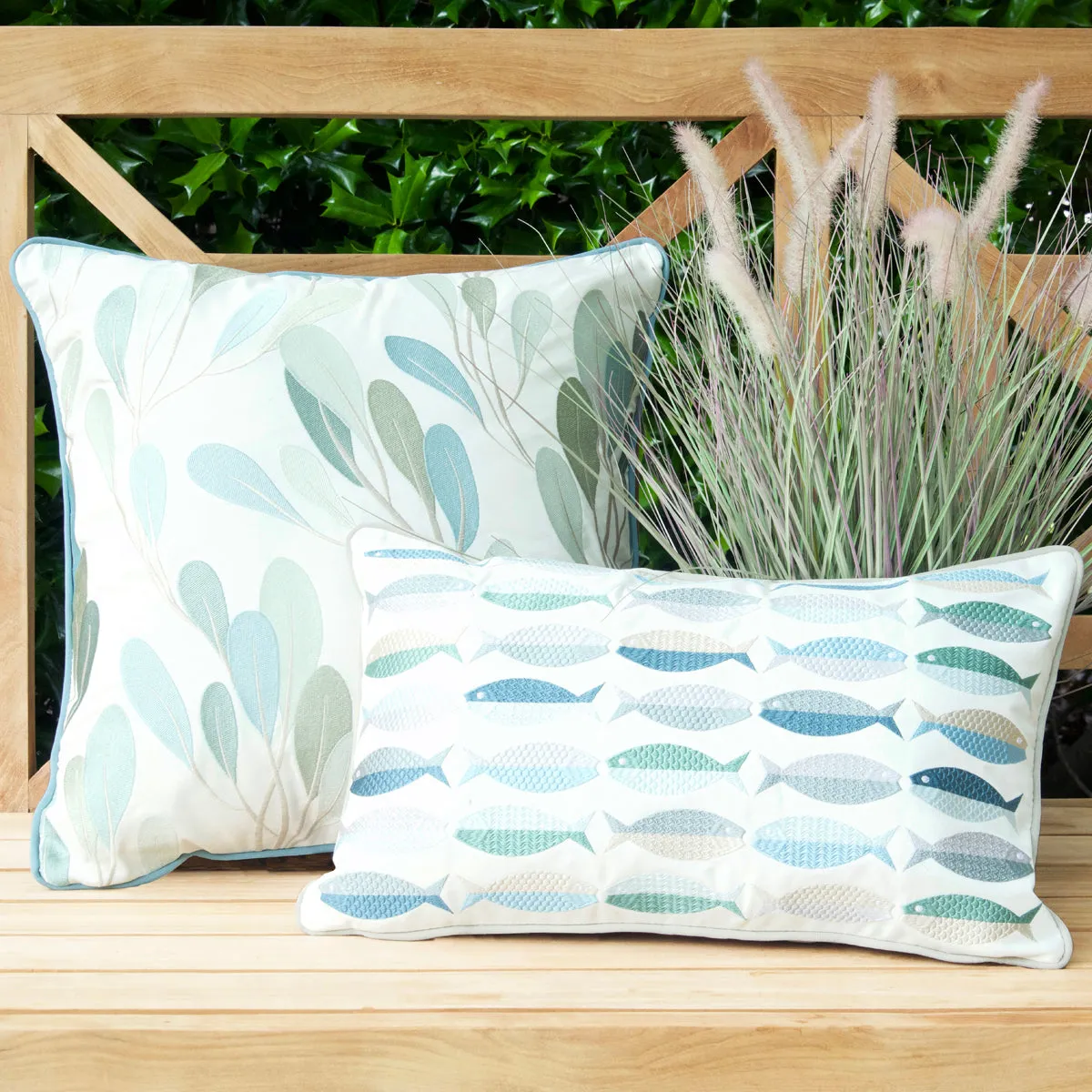 Fish Pattern Lumber Indoor Outdoor Pillow