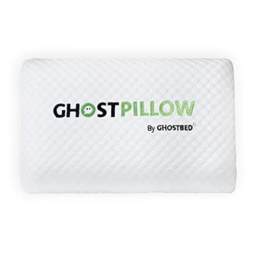 GhostBed Memory Foam Pillow - Cooling & Contouring Gel Memory Foam with Ergonomic Design & Patented Cooling Layer, 1 Pack