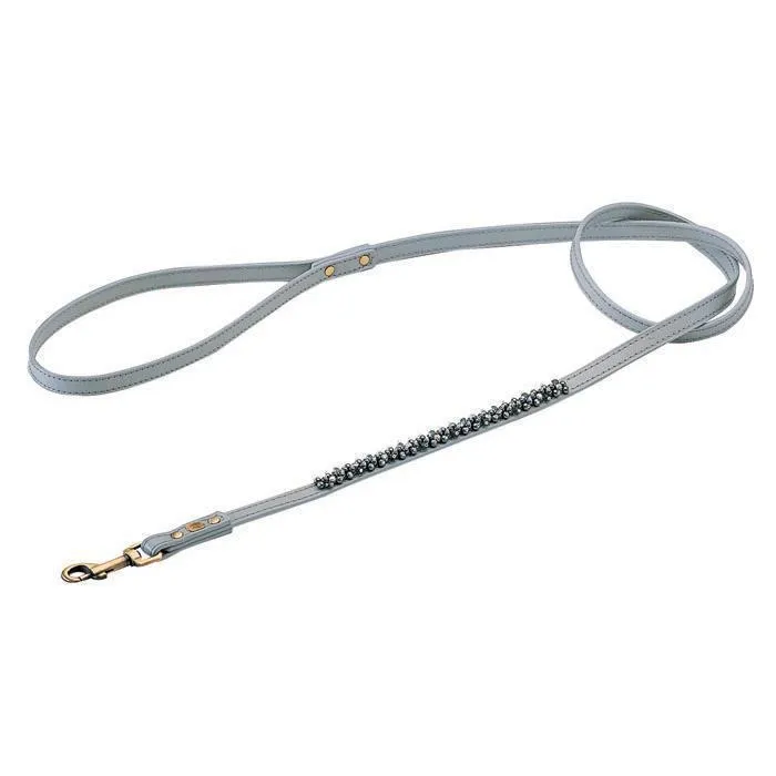 Grey/Hematite Mini Beaded Dog Leash