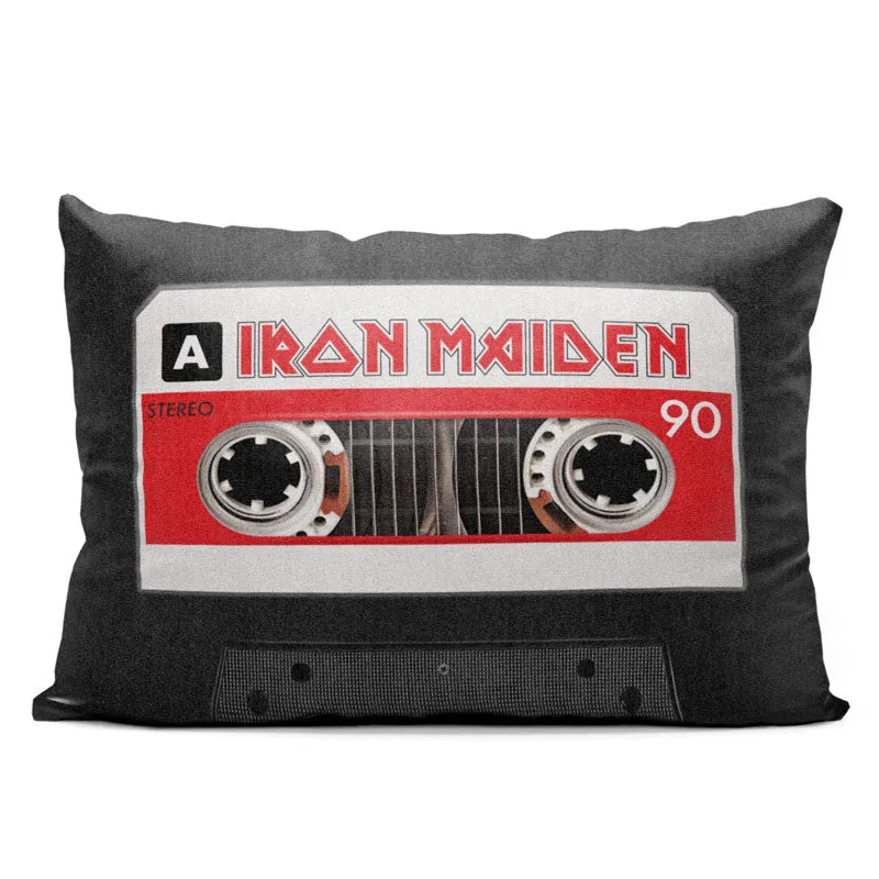 Iron Maiden Cassette Tape Black - Throw Pillow
