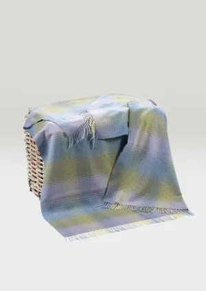 John Hanly Blue Green Lilac Herringbone Throw