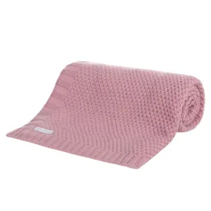 Knitted Baby Blanket - Dusky Pink