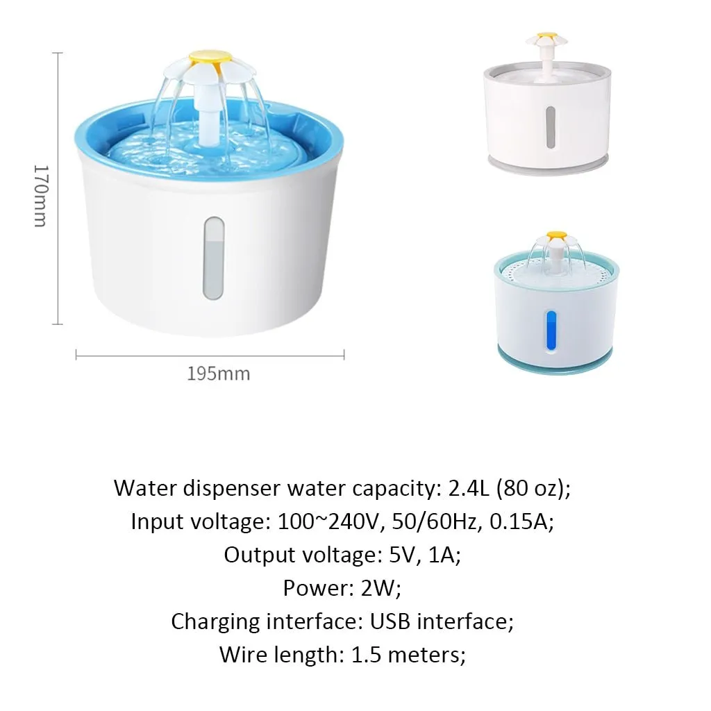 Light Up Hydration: LED Water Fountain for Cats!