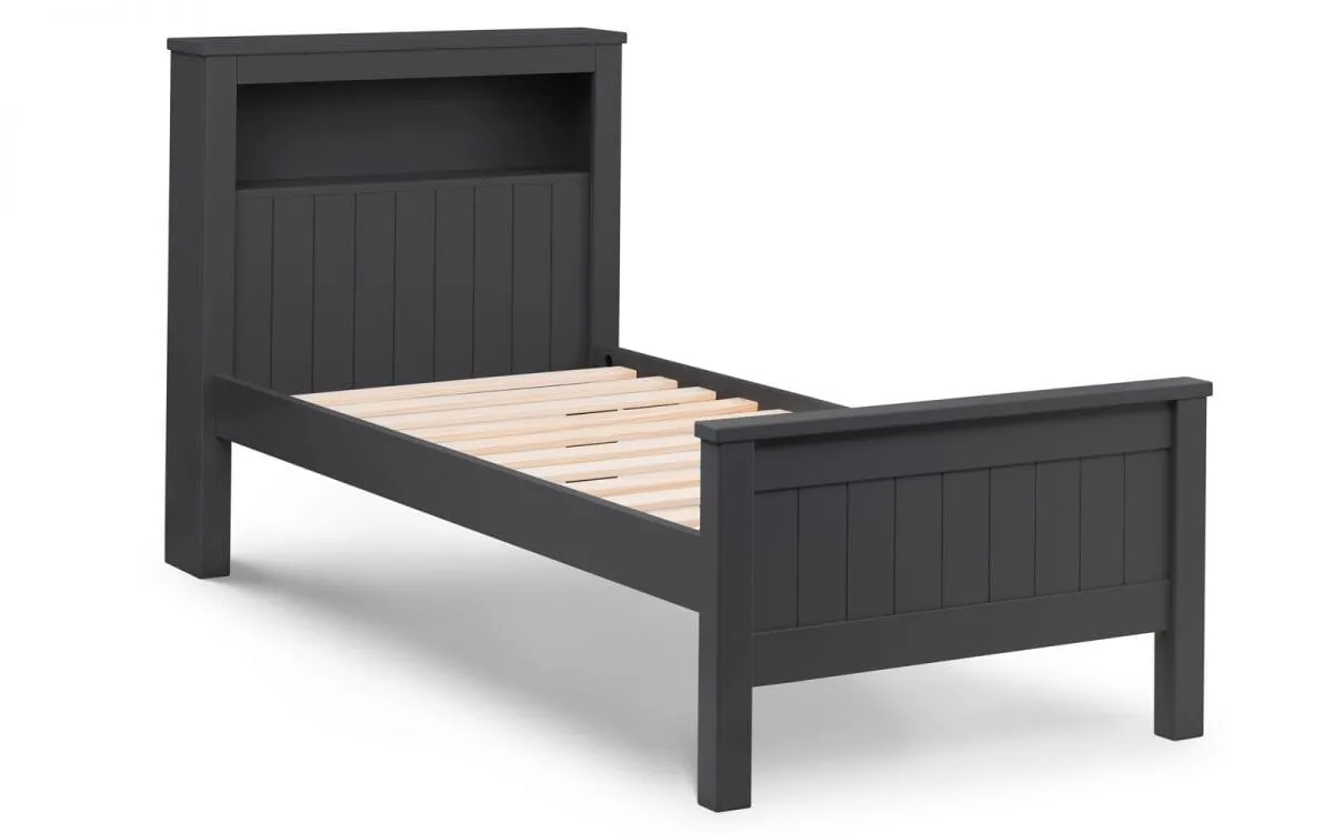 Maine Bookcase Bed Frame 90Cm - Anthracite