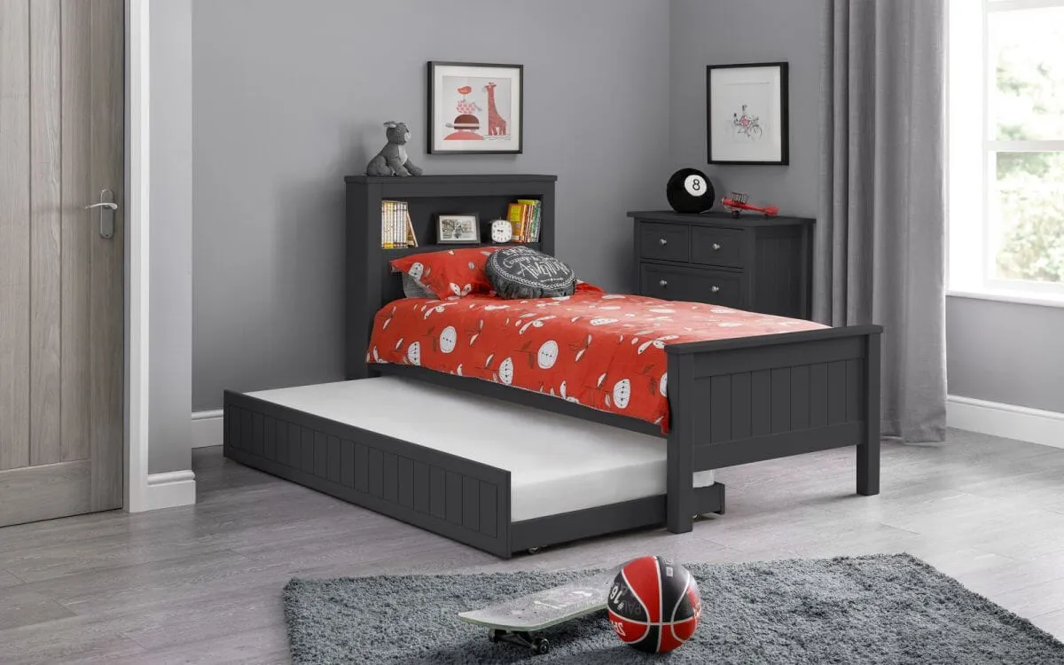 Maine Bookcase Bed Frame 90Cm - Anthracite