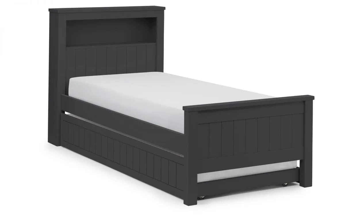 Maine Bookcase Bed Frame 90Cm - Anthracite