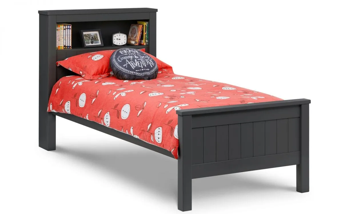 Maine Bookcase Bed Frame 90Cm - Anthracite