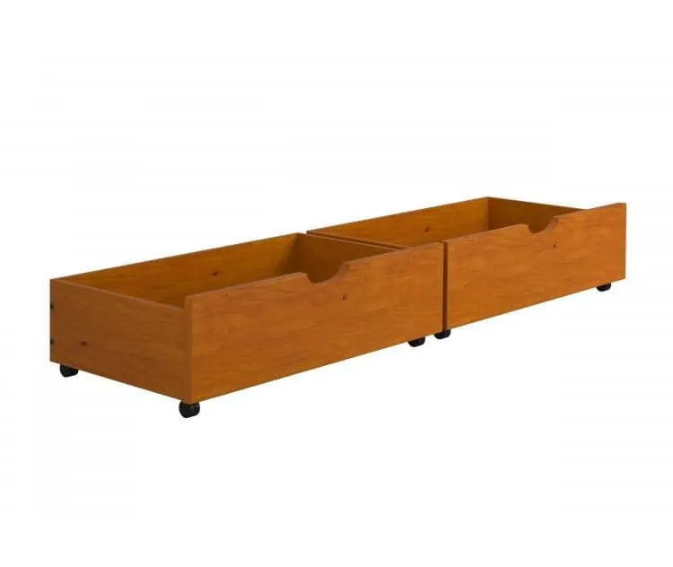Michael Honey Twin over Full Youth Bunk Bed with Storage and Shelves
