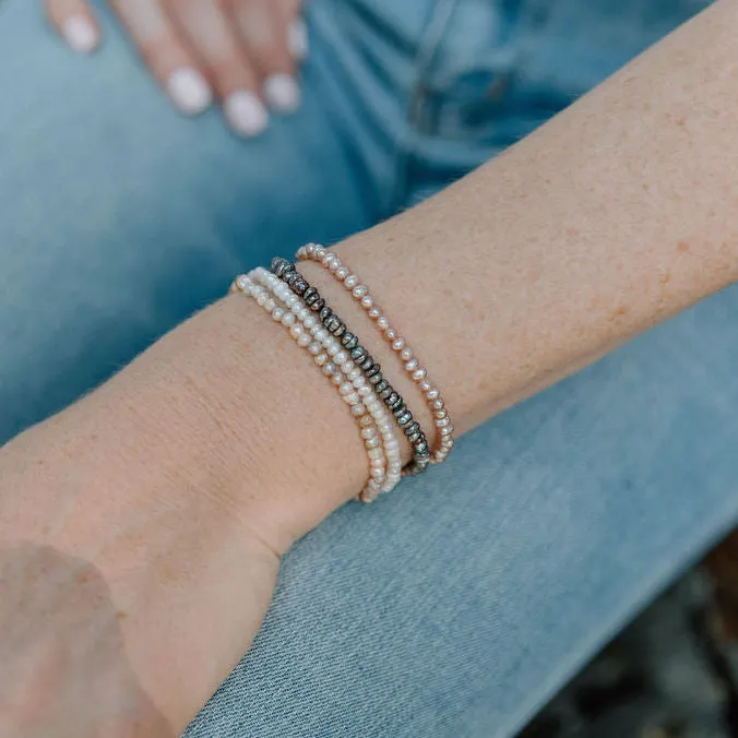 Minimalist Fresh Water Pearl Bracelet, White