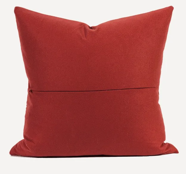 Modern Throw Pillows, Decorative Throw Pillow for Couch, Red Modern Sofa Pillows, Decorative Throw Pillows for Living Room Couch, Large Square Pillows