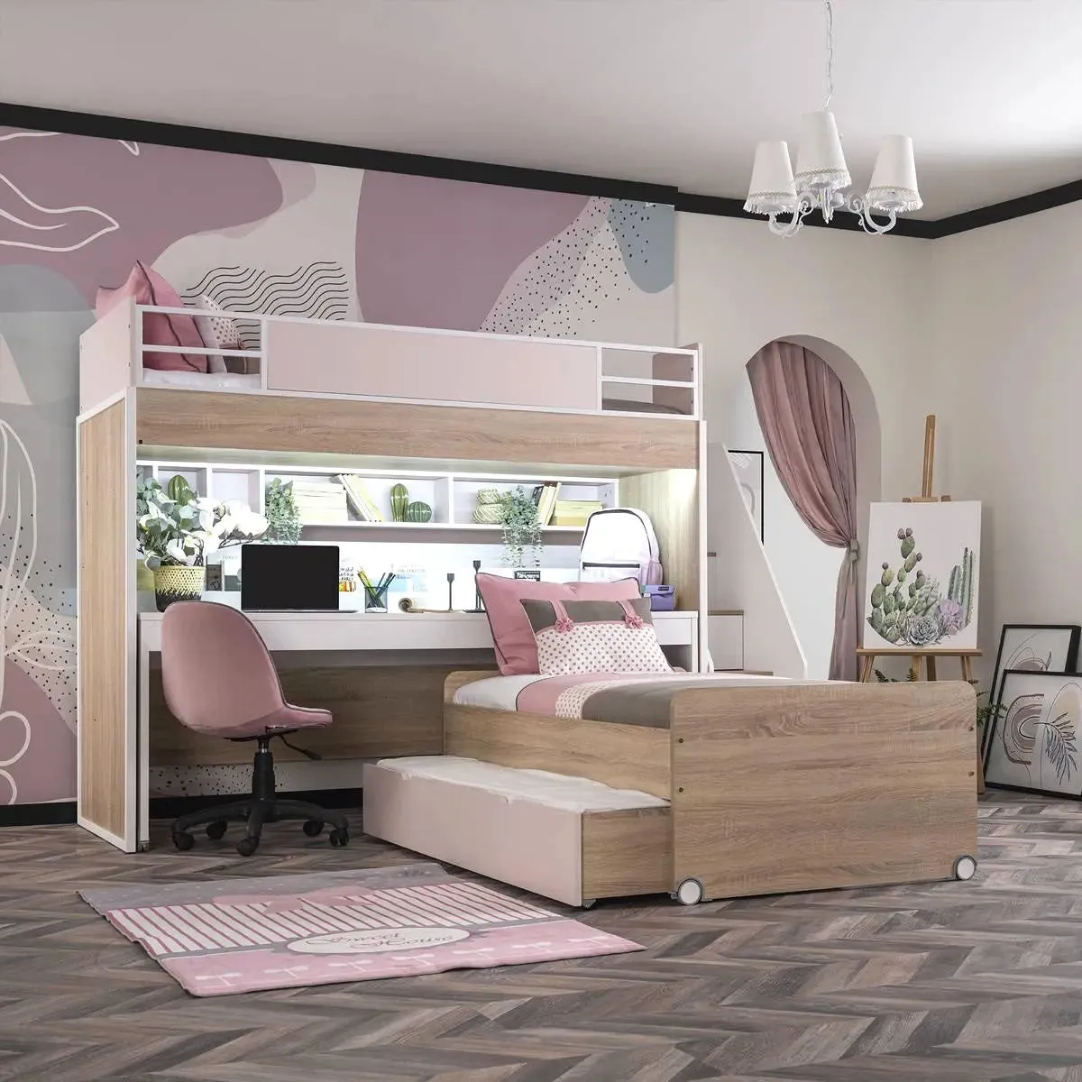 New City Loft Bed for Girls (Without Desk)