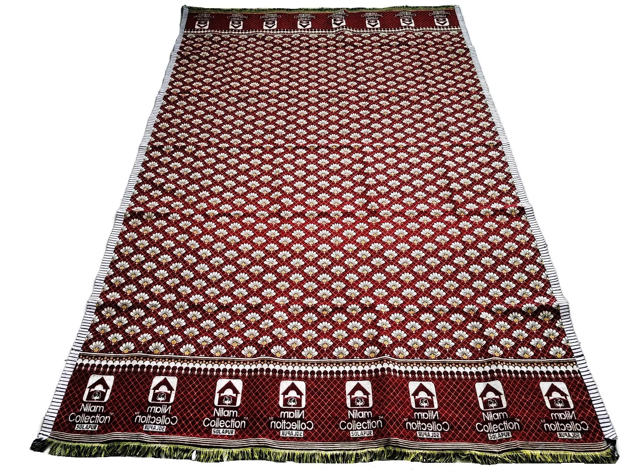 Nilam Collection Solapur Chaddar Cotton Blanket/Bed Sheet Single Bed Full Size Color- Red Pack of 1 (Size- 57X90 inch)