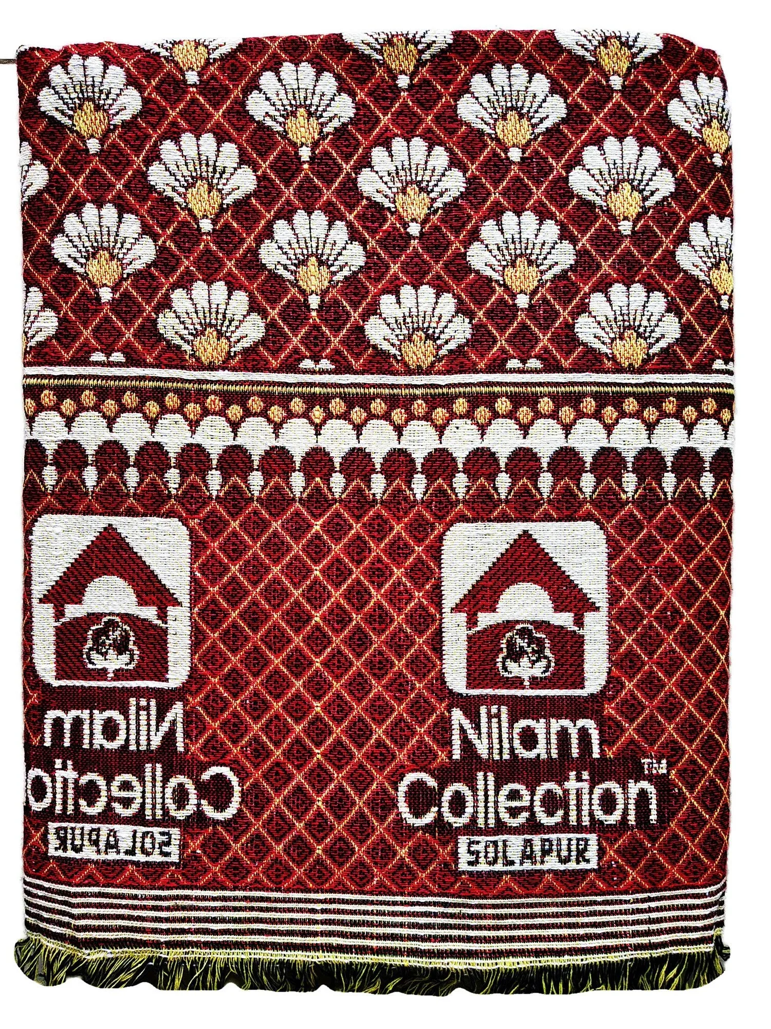 Nilam Collection Solapur Chaddar Cotton Blanket/Bed Sheet Single Bed Full Size Color- Red Pack of 1 (Size- 57X90 inch)