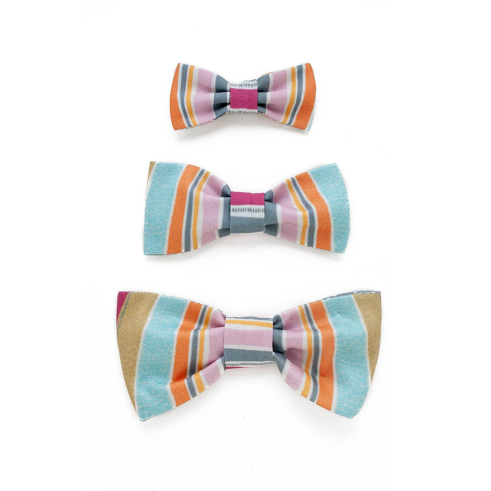 Organic Cotton Bow Tie with Multi-Stripe Print
