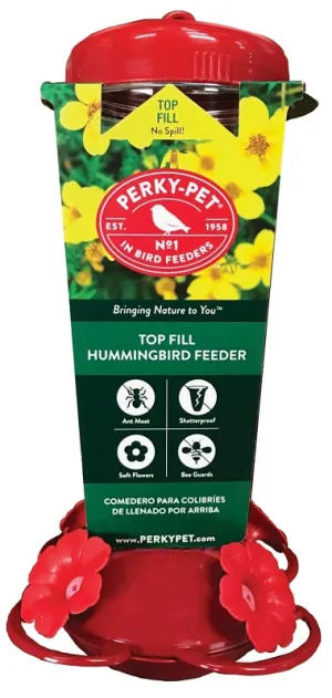 Perky-Pet 138TF Bird Feeder, 24 oz, 4-Port/Perch, Plastic, Clear, 10-3/4 in H :EA: QUANTITY: 1