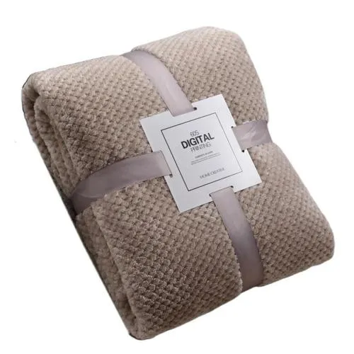 Pineapple Grid Winter Flannel Blanket