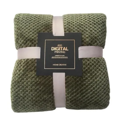 Pineapple Grid Winter Flannel Blanket