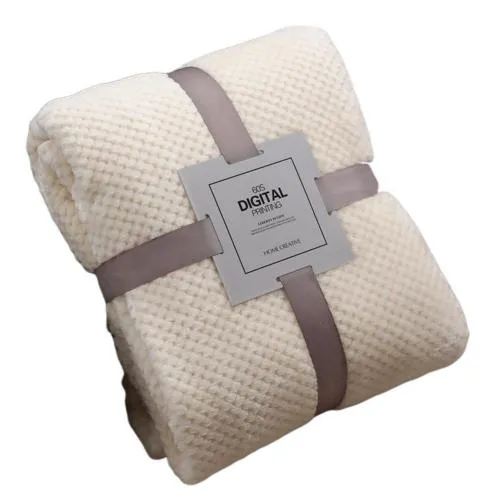 Pineapple Grid Winter Flannel Blanket