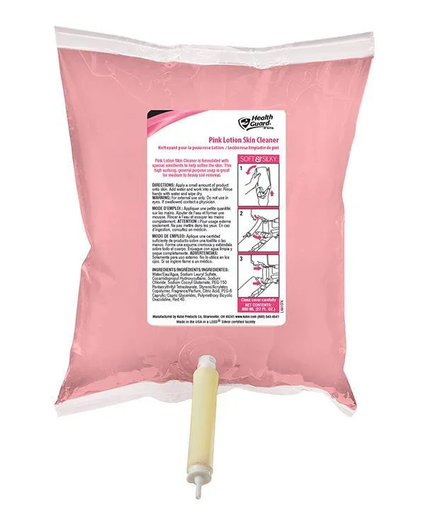 Pink Lotion Skin Cleaner, 800 mL Boxless Bag Refill, Health Guard 5665LBL, Pack of 4