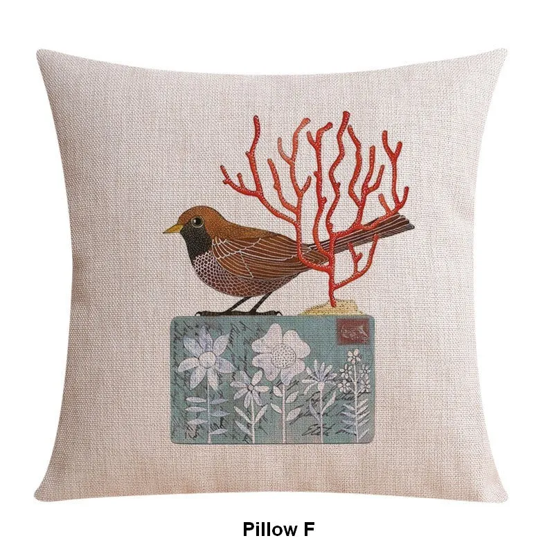 Singing Birds Decorative Throw Pillows, Love Birds Throw Pillows for Couch, Modern Sofa Decorative Pillows for Children's Room, Decorative Pillow Covers