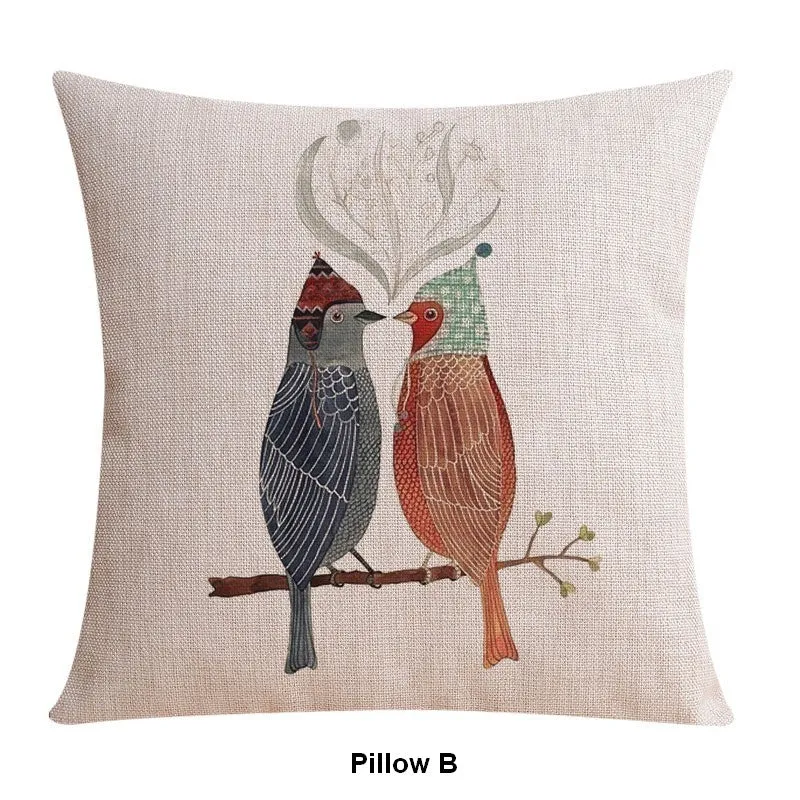 Singing Birds Decorative Throw Pillows, Love Birds Throw Pillows for Couch, Modern Sofa Decorative Pillows for Children's Room, Decorative Pillow Covers