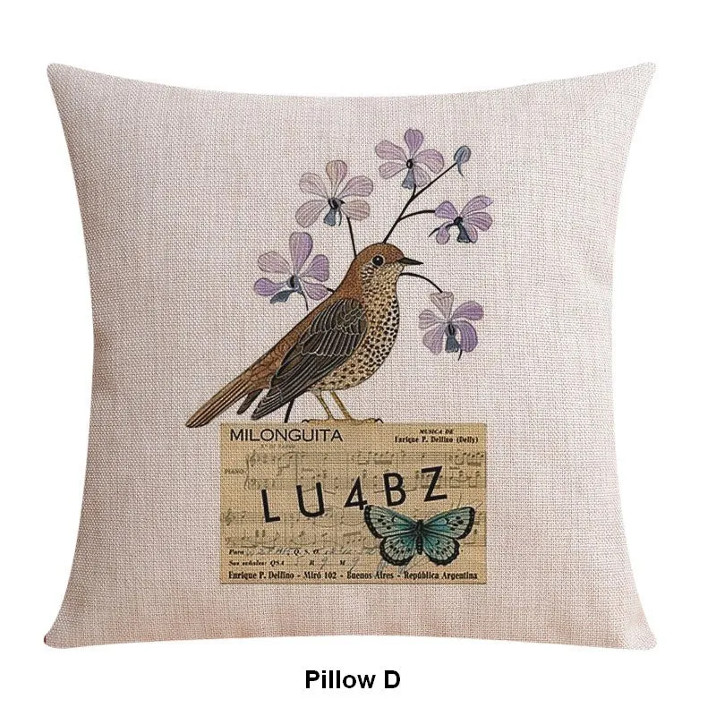 Singing Birds Decorative Throw Pillows, Love Birds Throw Pillows for Couch, Modern Sofa Decorative Pillows for Children's Room, Decorative Pillow Covers
