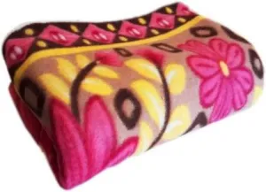 Soulful Creations FLORAL SINGLE BLUE FLEECE POLAR BLANKET (SET of 1 PC)