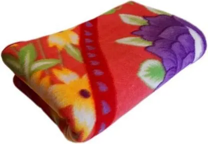 Soulful Creations FLORAL SINGLE BLUE FLEECE POLAR BLANKET (SET of 1 PC)