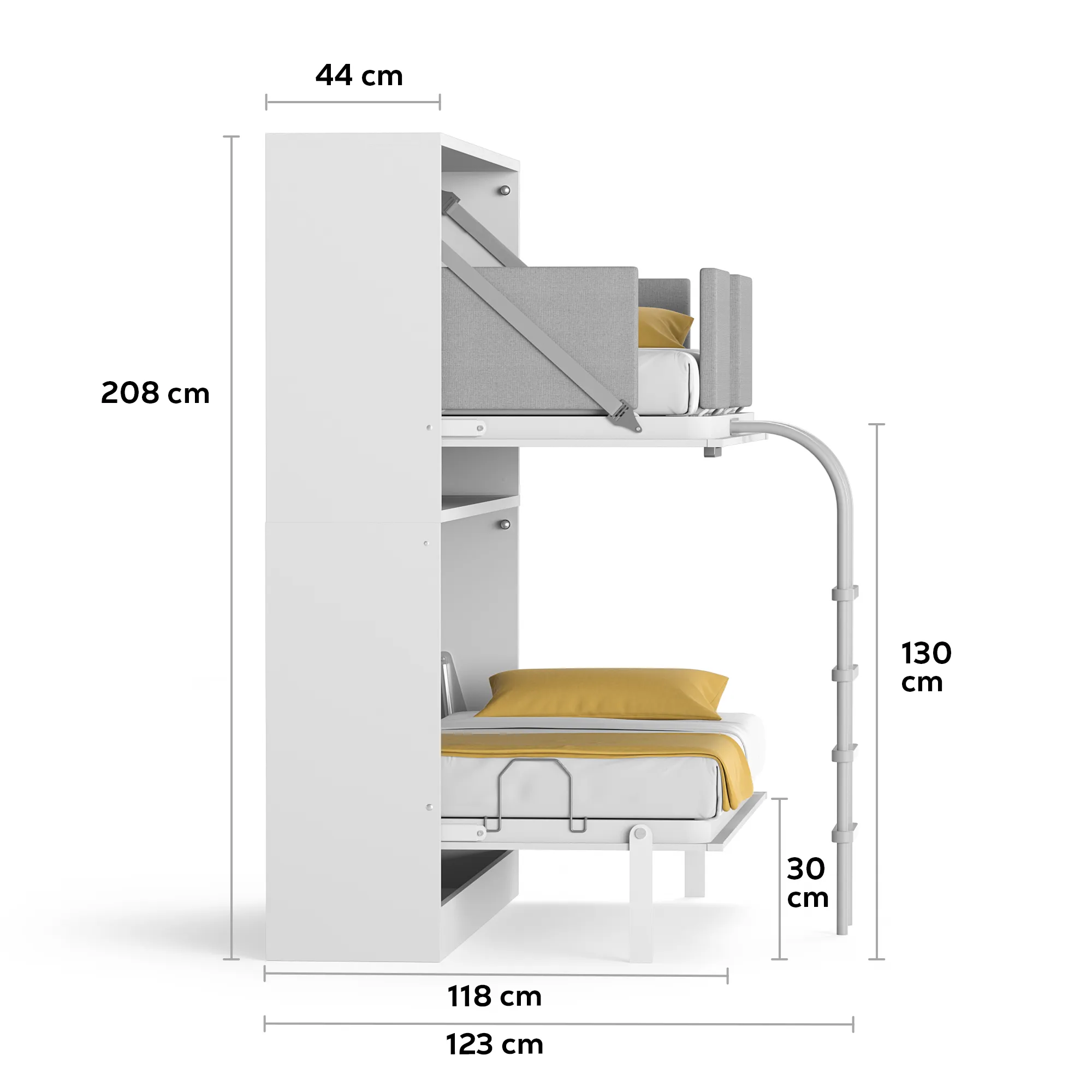 Spazio Smart Single Bunk Wall Bed