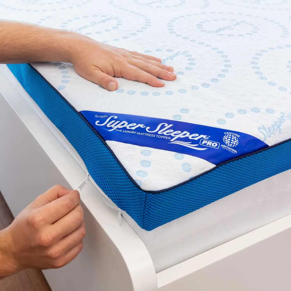 Straight 2 Sleep® Mattress Topper with Cooling Technology   2 BONUS Adjustable Pillows   FREE Delivery
