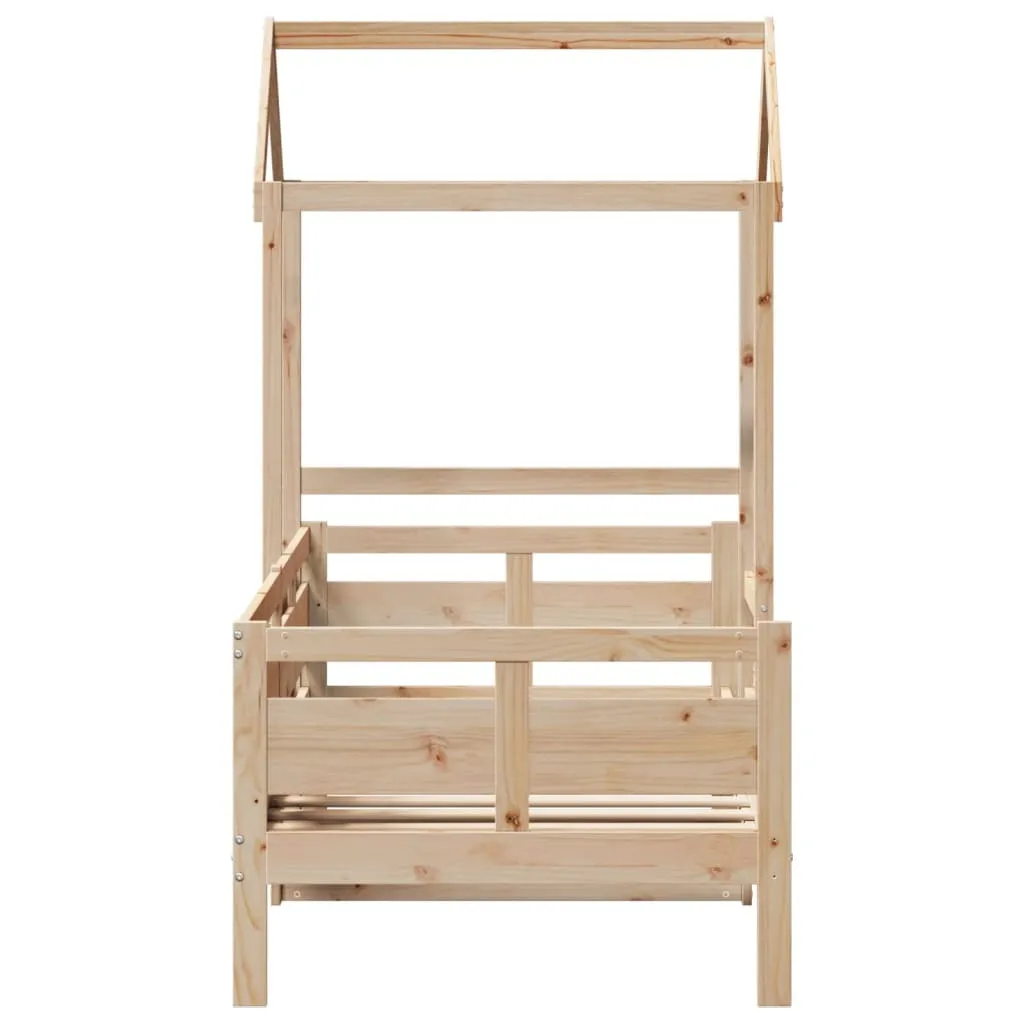 vidaXL Day Bed with Roof without Mattress 90x190 cm Single Solid Wood