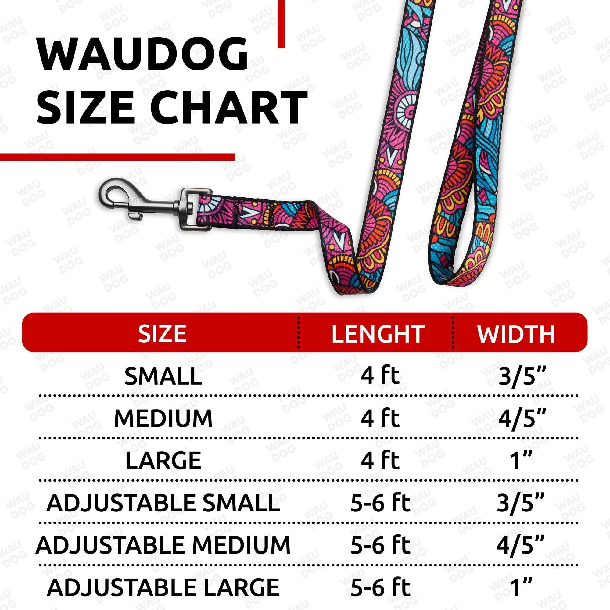 WAUDOG Nylon Dog Leash for Small Dogs and Medium Dogs 4 Ft   Strong